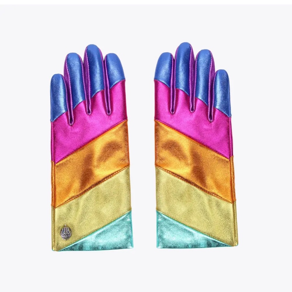 NEW Kensington Leather Gloves with Rainbow Stripes